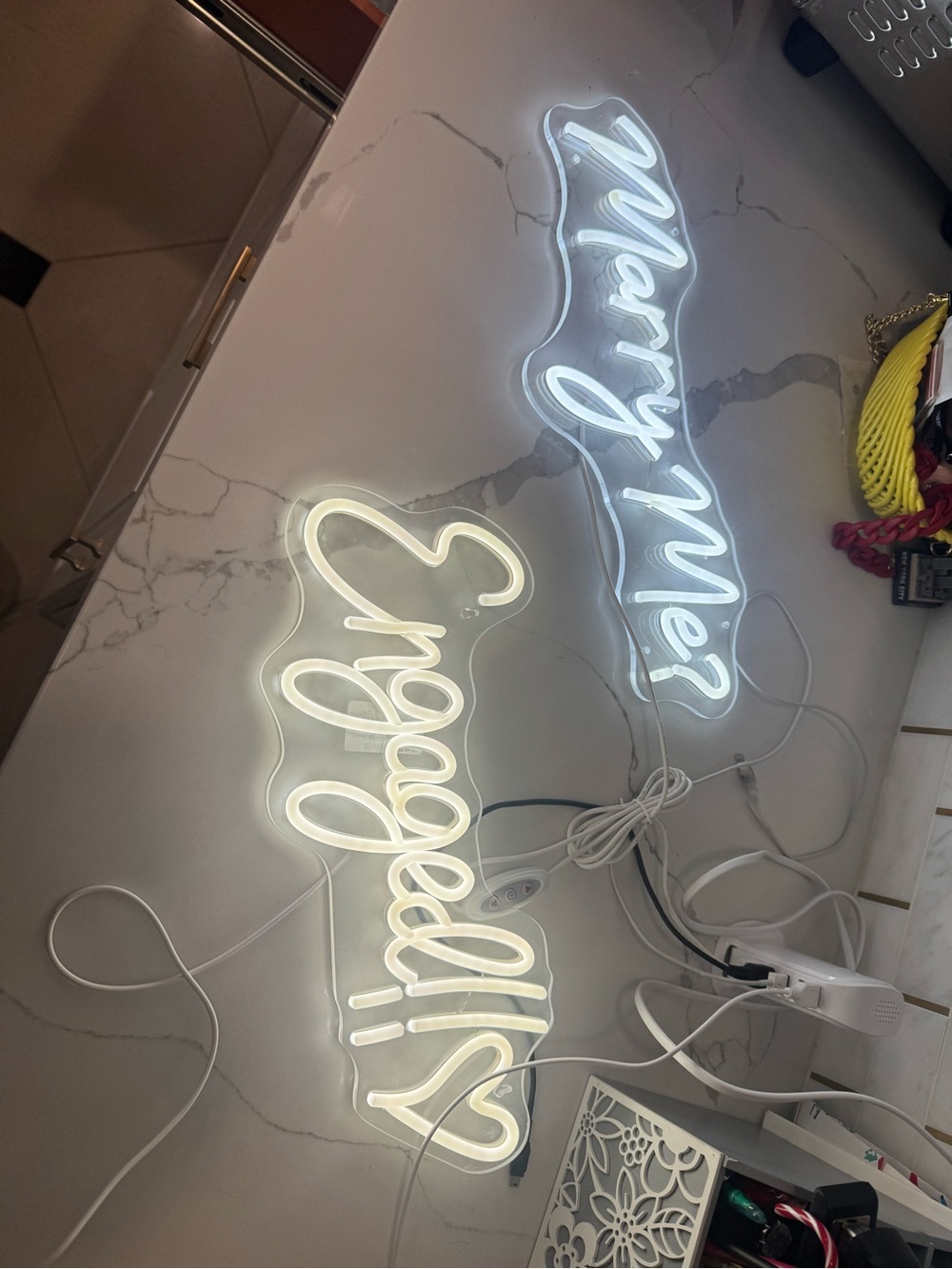 White Custom Script Neon Sign - Personalized Home Party Decoration